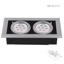 燧明直銷LED雙頭豆膽射燈2*7W LED格柵射燈 商場酒店背景墻燈首選